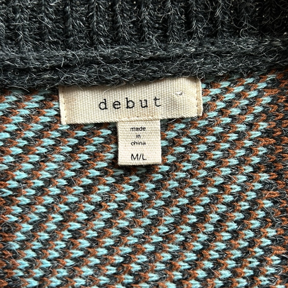 Debut Aztec Print Draped Open Front Cardigan - image 6